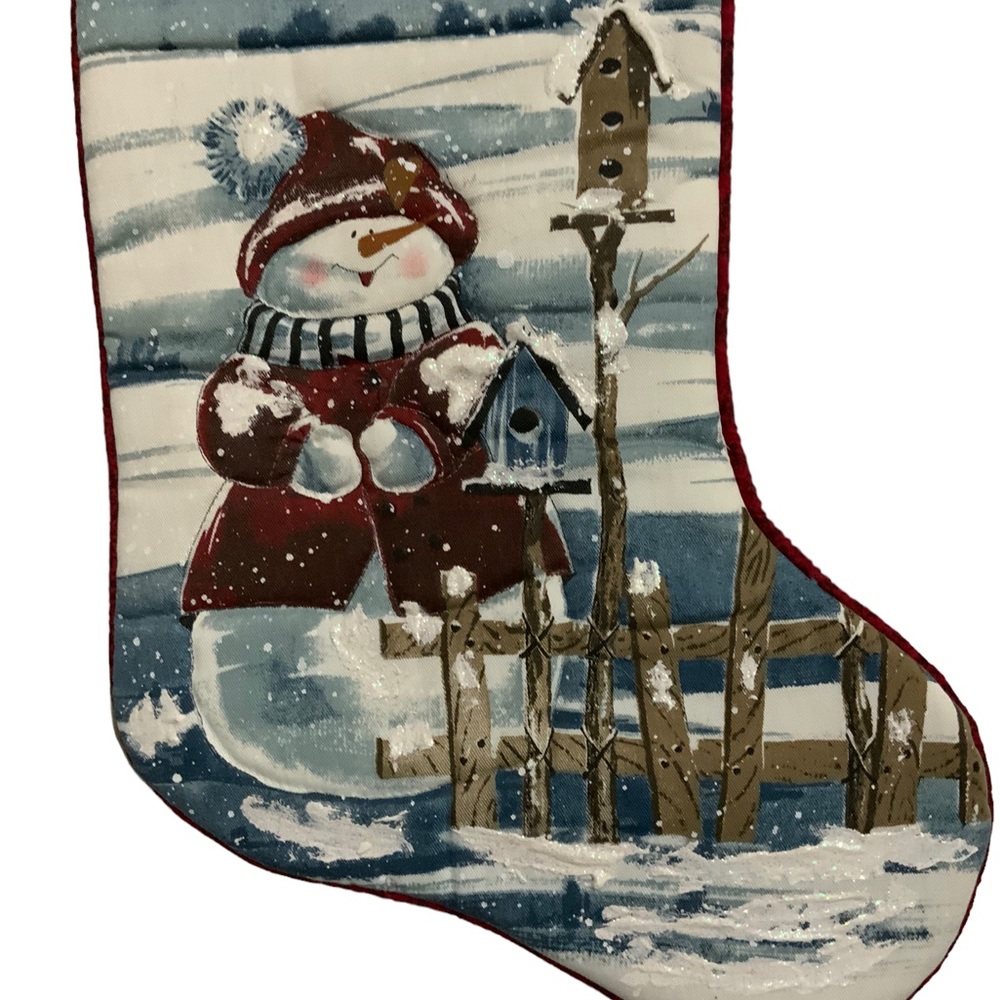 Christmas Stockings Oversized Snowmen Snow Scene Plush 3 Pieces 22 Inches - Picture 12 of 16